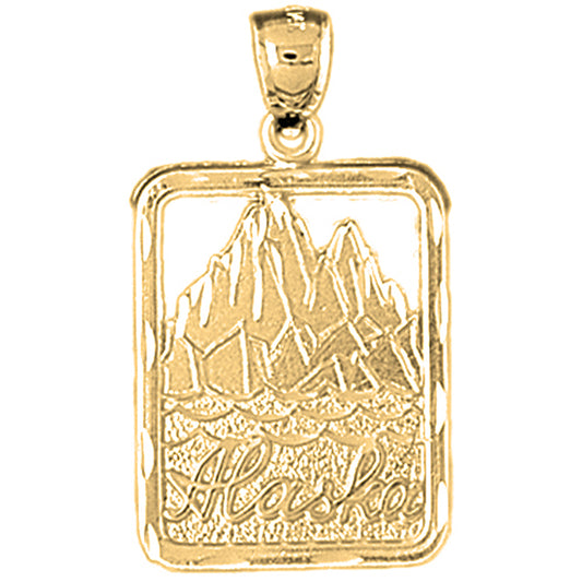 10K, 14K or 18K Gold Alaska Pendant