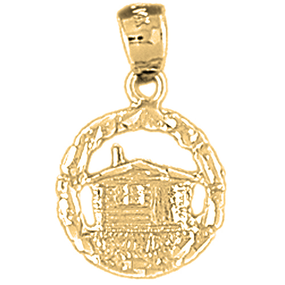 Yellow Gold-plated Silver Cottage Pendants