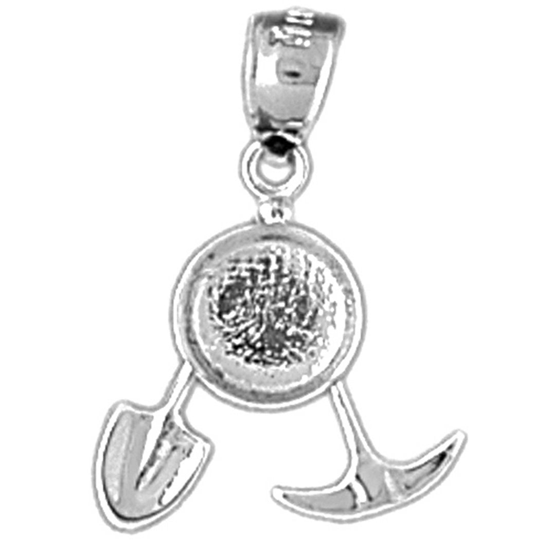 Sterling Silver Shovel And Pick Ax Pendants