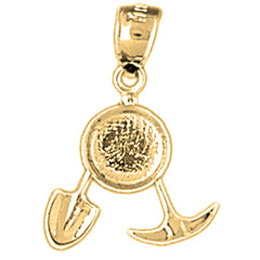 Yellow Gold-plated Silver Shovel And Pick Ax Pendants