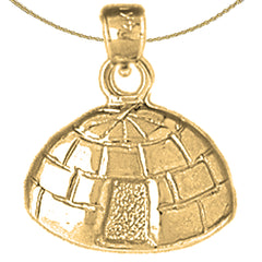 Sterling Silver Igloo Pendants (Rhodium or Yellow Gold-plated)