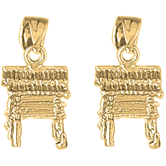 Yellow Gold-plated Silver 18mm Sled Earrings