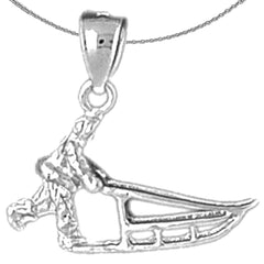 Sterling Silver Sled Pendants (Rhodium or Yellow Gold-plated)