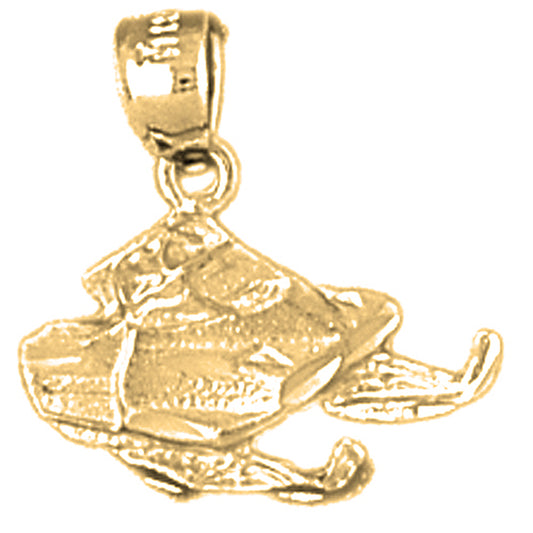 Yellow Gold-plated Silver Snow Mobile Pendants