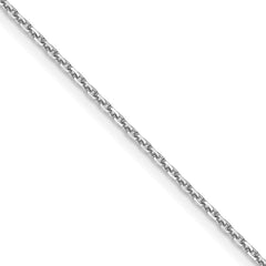 10K White Gold 1.05mm Diamond-cut Cable Chain