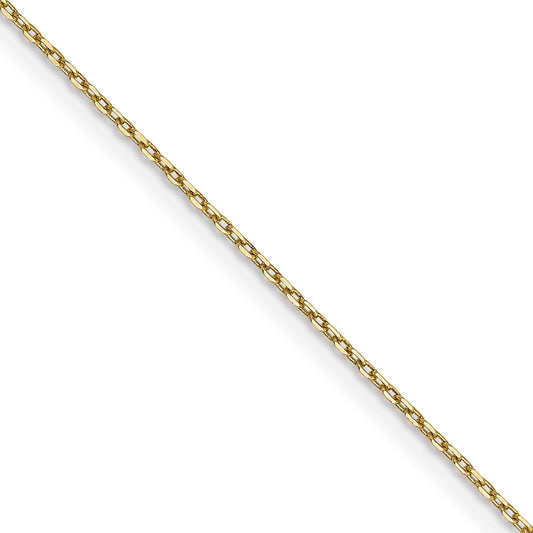 10K Yellow Gold .8mm Diamond-cut Cable with Lobster Clasp Chain