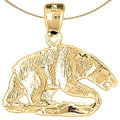 Sterling Silver Bear Pendants (Rhodium or Yellow Gold-plated)