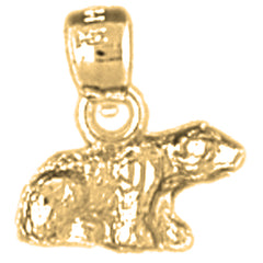 Yellow Gold-plated Silver Bear Pendants
