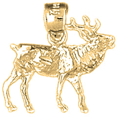 Yellow Gold-plated Silver Elk Pendants
