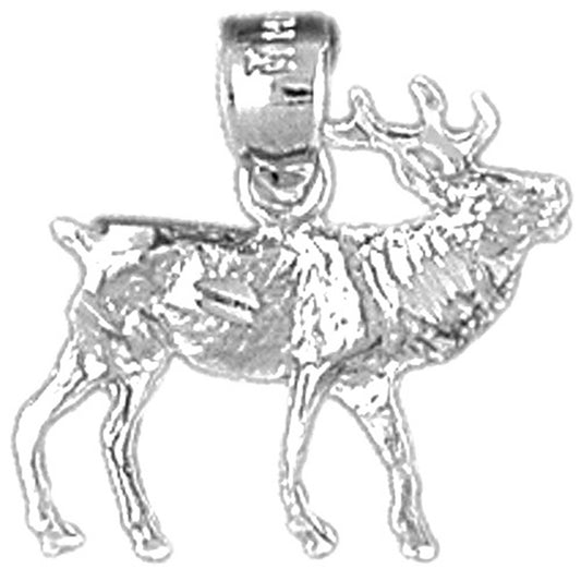 10K, 14K or 18K Gold Elk Pendant