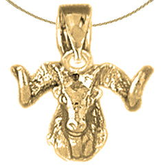 Sterling Silver Ram Pendants (Rhodium or Yellow Gold-plated)