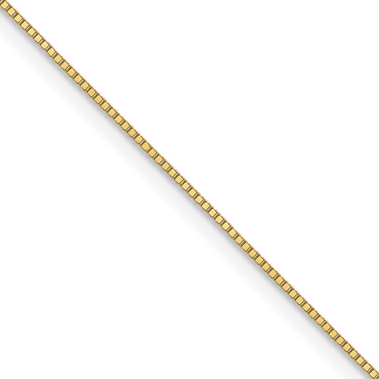 10K Yellow Gold .5mm Box with Lobster Clasp Chain