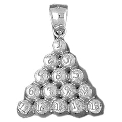 Sterling Silver 8 Ball Pool Pendant