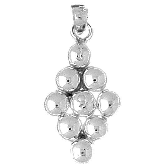 Sterling Silver 9 Ball Pool Pendant