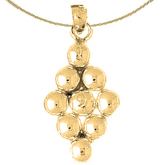 Sterling Silver 9 Ball Pool Pendant (Rhodium or Yellow Gold-plated)