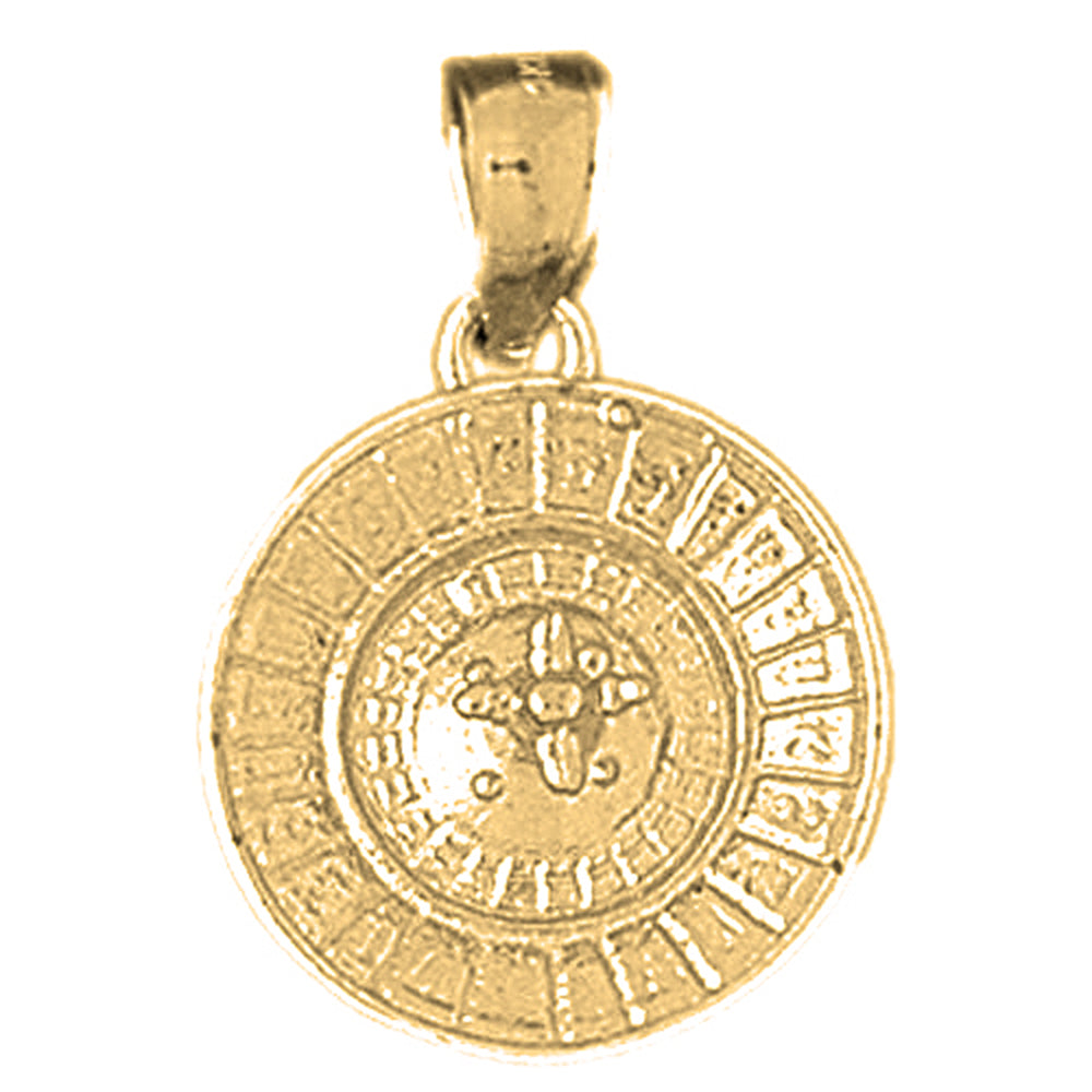 Yellow Gold-plated Silver Roulette Pendant