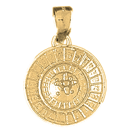 Yellow Gold-plated Silver Roulette Pendant