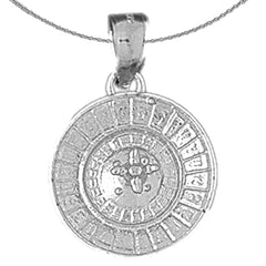 Sterling Silver Roulette Pendant (Rhodium or Yellow Gold-plated)