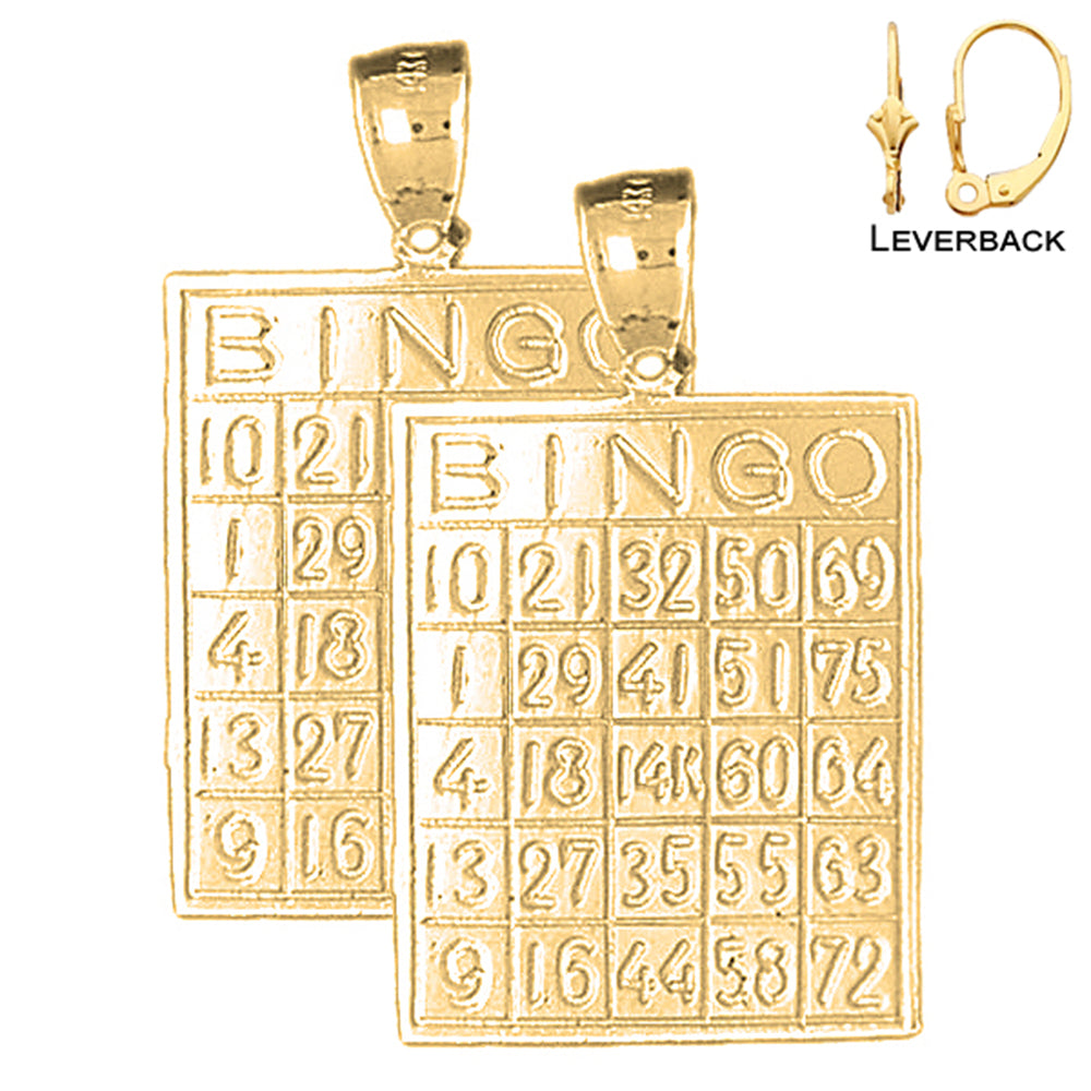 14K or 18K Gold 34mm Bingo Earrings