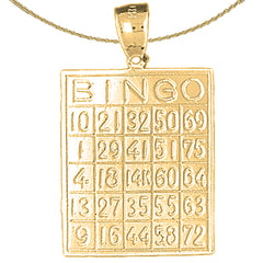 10K, 14K or 18K Gold Bingo Pendant