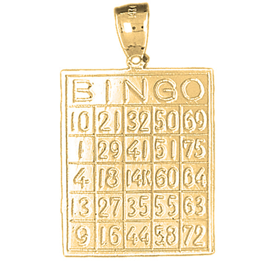 10K, 14K or 18K Gold Bingo Pendant