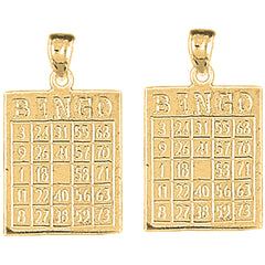 14K or 18K Gold 26mm Bingo Earrings