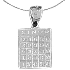 Sterling Silver Bingo Pendant (Rhodium or Yellow Gold-plated)