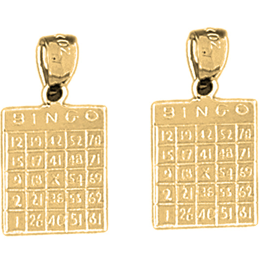 Yellow Gold-plated Silver 20mm Bingo Earrings