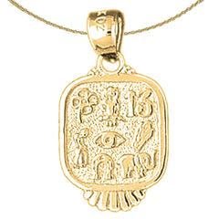 Sterling Silver Good Luck Charms Pendant (Rhodium or Yellow Gold-plated)