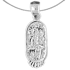 Sterling Silver Good Luck Charms Pendant (Rhodium or Yellow Gold-plated)