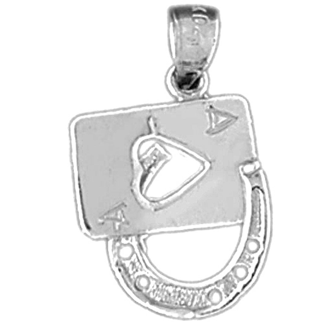 Sterling Silver Lucky Ace Of Spades Pendant