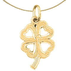 Sterling Silver Shamrock, Clover Pendant (Rhodium or Yellow Gold-plated)
