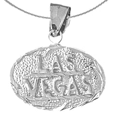 Sterling Silver Las Vegas Pendant (Rhodium or Yellow Gold-plated)