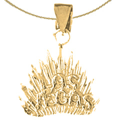 Sterling Silver Las Vegas Pendant (Rhodium or Yellow Gold-plated)