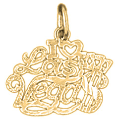 Yellow Gold-plated Silver I Love Las Vegas Pendant