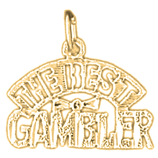 Yellow Gold-plated Silver The Best Gambler Pendant