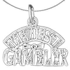 Anhänger „The Best Gambler“ aus Sterlingsilber (rhodiniert oder gelbvergoldet)