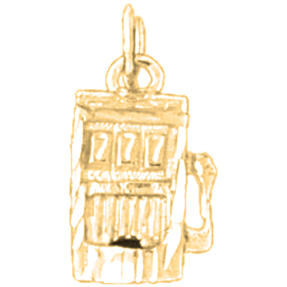 Yellow Gold-plated Silver Slot Machine Pendant