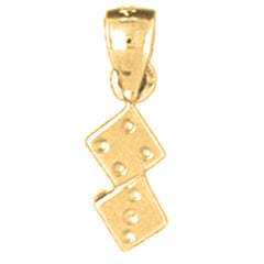 Yellow Gold-plated Silver Dice Pendant