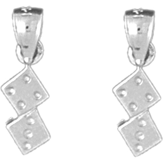 Sterling Silver 15mm Dice Earrings