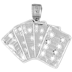 Sterling Silver Playing Cards, Straight Pendant