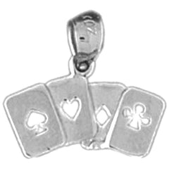 Sterling Silver Playing Cards Pendant