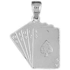 Sterling Silver Playing Cards, Flush Pendant