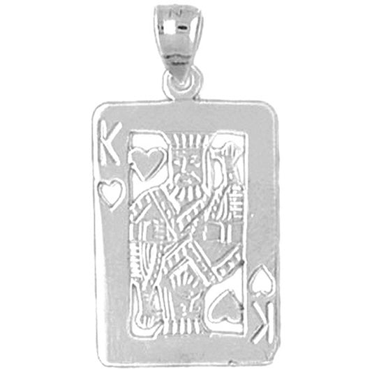 10K, 14K or 18K Gold King Of Hearts Playing Card Pendant