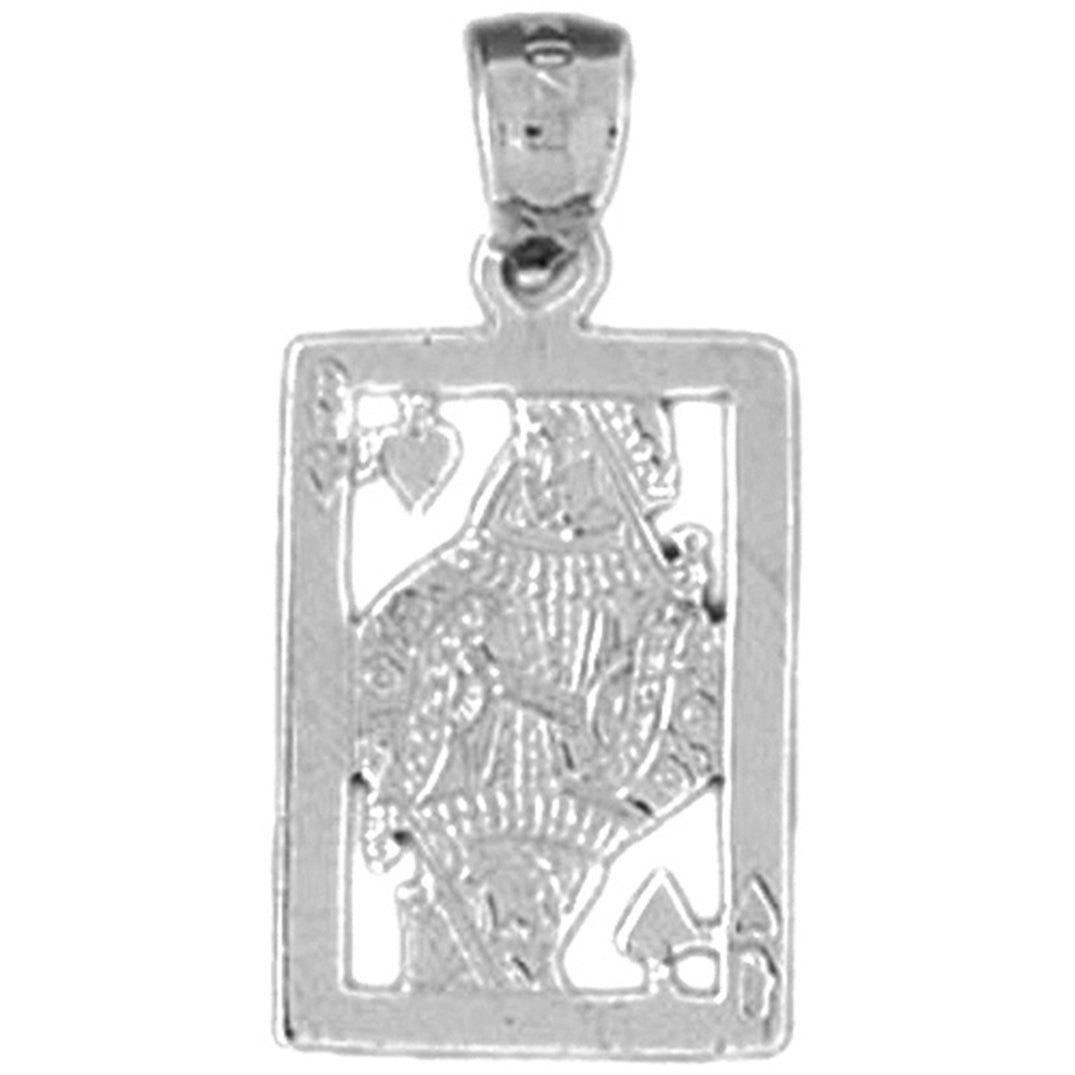 Sterling Silver Playing Cards, Queen Of Spades Pendant