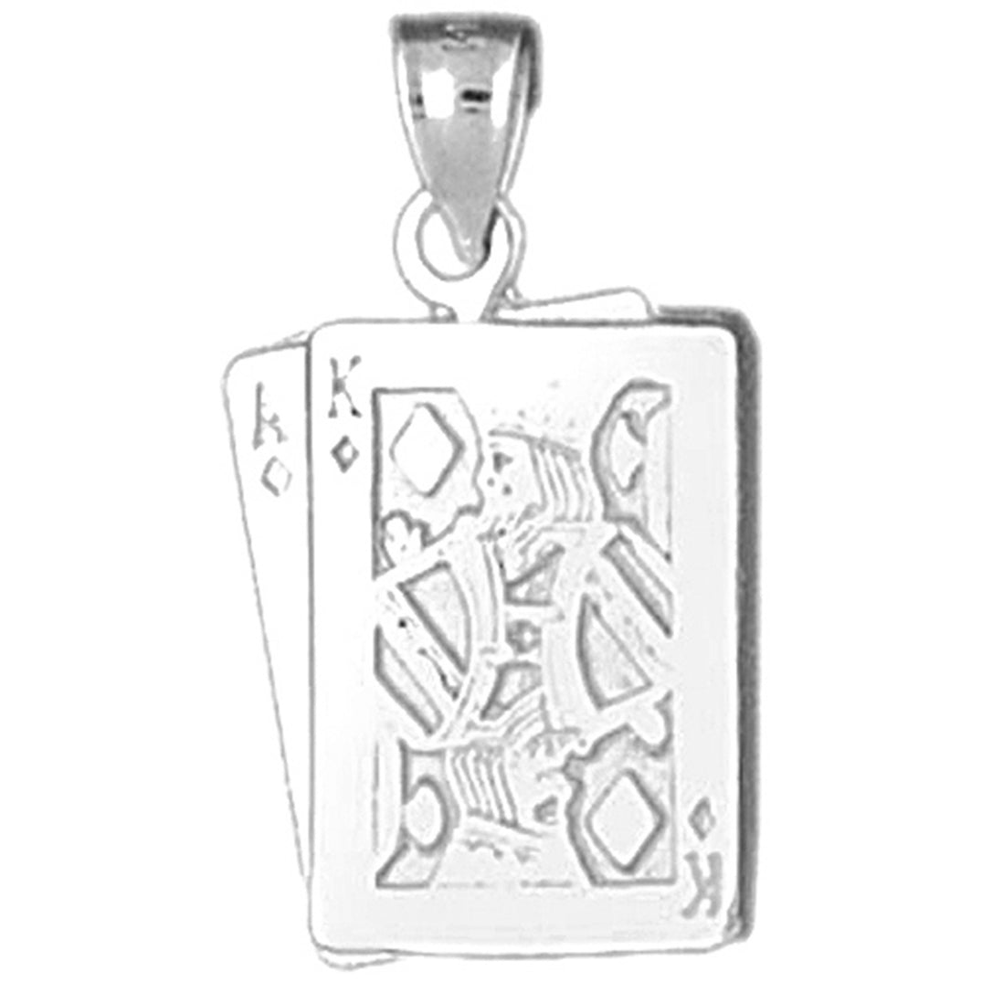 Sterling Silver Playing Cards, Ace And King Pendant