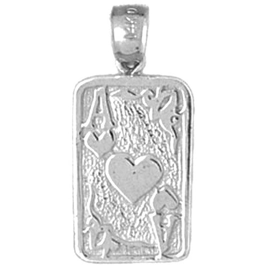 Sterling Silver Playing Cards, Ace Of Hearts Pendant