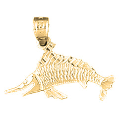 Yellow Gold-plated Silver Marlin Pendant