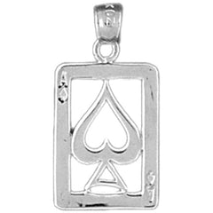Sterling Silver Playing Cards, Ace Of Spades Pendant