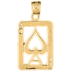 Yellow Gold-plated Silver Playing Cards, Ace Of Spades Pendant